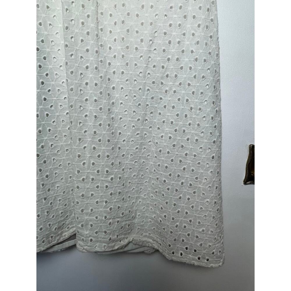 Eyelet Lace A-line Dress White Knee Length Y2K Womens Size 6 Sleeveless Sundress - Picture 4 of 16